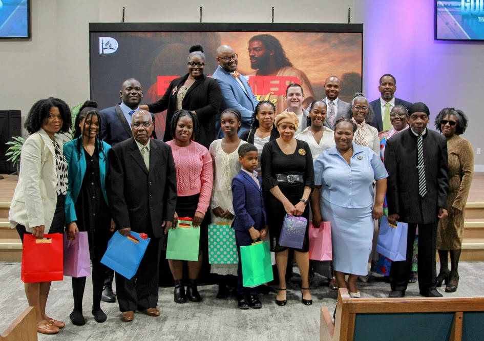Downsview's Newest Members. Along with Pastor O'Connor, Pastor Clarke, Elder Skeine, And Elder Quest.